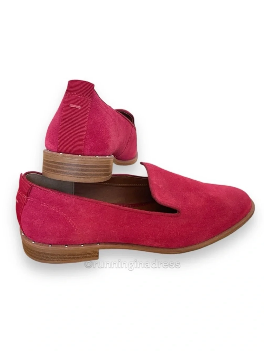 NWOT Franco Sarto Jeena Suede Loafers Cranberry Red Size 9M